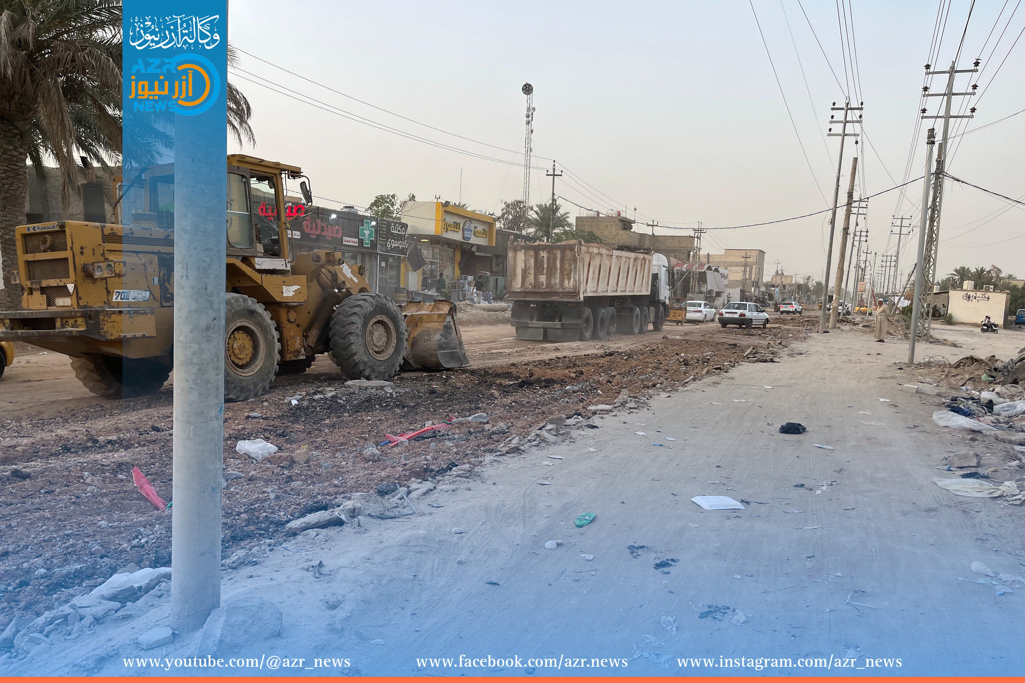 خبر؛ شارع جامعة أهل البيت في كربلاء عمل مستمر من اجل إكماله بنى تحتية و إكساء.