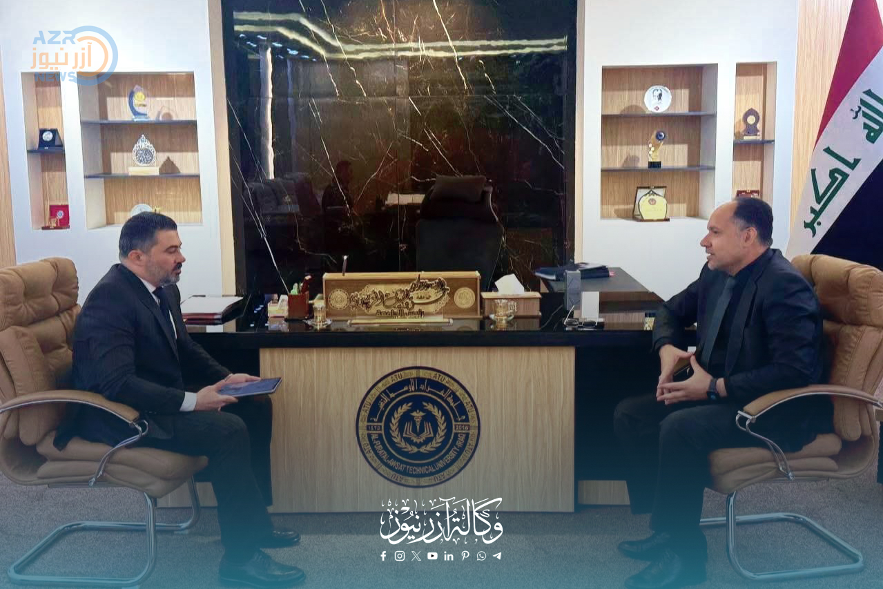 رئيس جامعة الفرات الأوسط التقنية يستقبل النائب أحمد مجيد متعب الشرماني