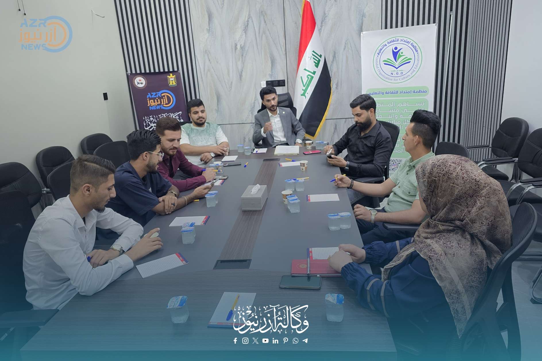 إجتماع دوري مشترك بين وكالة آزر نيوز الإخبارية ومنظمة إمتداد للثقافة والتعليم لبحث تطوير الأداء الإعلامي وتعزيز التعاون الميداني