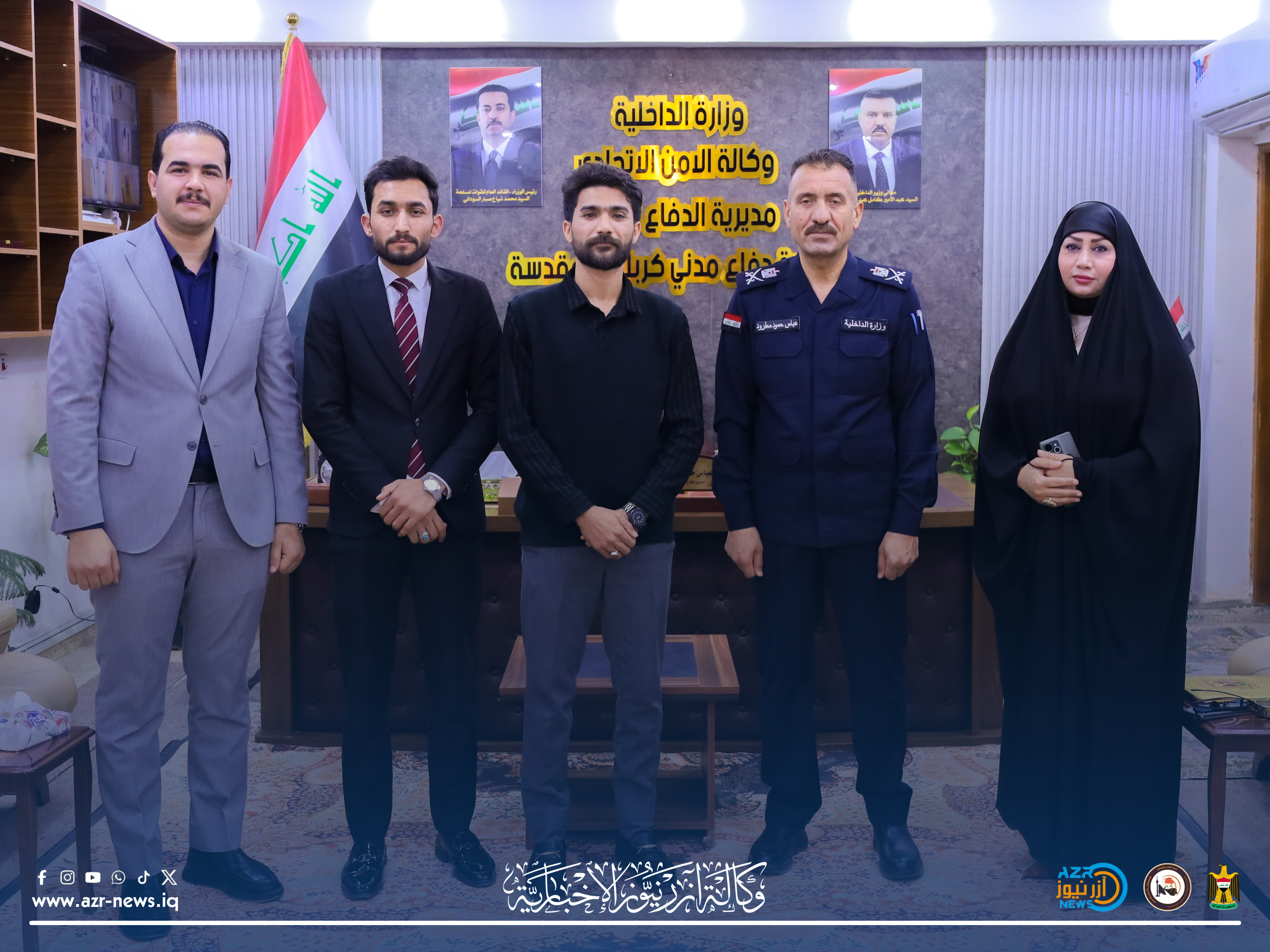 وكالة آزر نيوز الإخبارية تنفّذ زيارة رسمية وتكريماً لمدير دفاع مدني كربلاء بمناسبة تسنمه مهامه من جديد