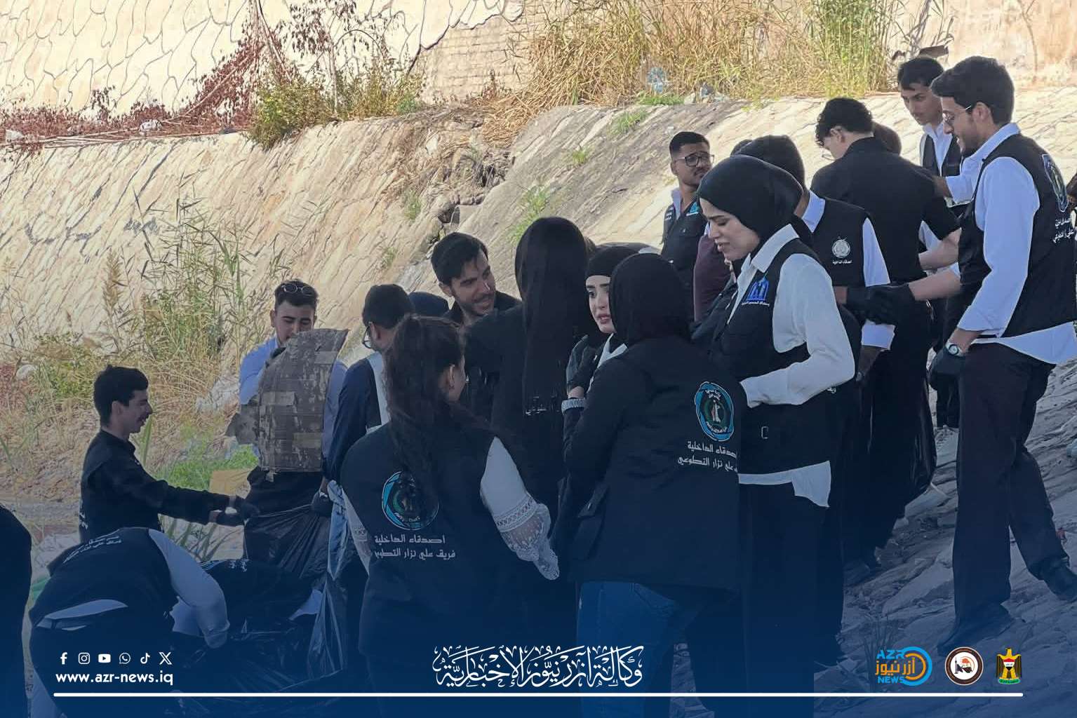 حملة تنظيف واسعة لشاطئ دجلة في الرصافة بمشاركة فرق تطوعية لتعزيز الوعي البيئي